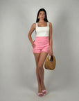 Top crop basic bianco