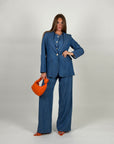Pantalone palazzo Karina effetto jeans