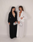 Top urla Dubai con strass argento