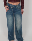 Jeans deasy con chiusa trasversale