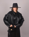 Giubbino Bomber ecopelle nero