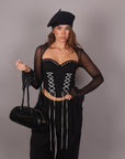 Corsetto con lacci bianchi