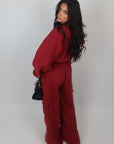 Jumpsuit cargo bordeaux