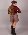 Maglia in lycra incrocio bordeaux