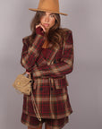 Coordinato scozzese bordeaux