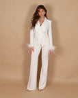 Giacca the queen plumage off white