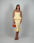 Midi bandage con balze giallo