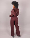 Camicia con rouches bordeaux