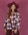 Camicia britannique bordeaux