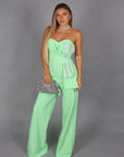 Jumpsuit candy strass green
