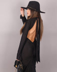 Dress in lycra nero scollato dietro