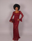Dress in pizzo bordeaux