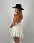 Mini dress pizzo San gallo bianco