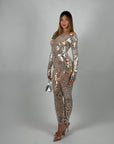 Jumpsuit luxury con frammenti specchietti