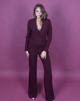 Giacca crop bordeaux