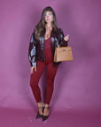 Bomber in vinile brown