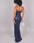 Dress midi cristallizzato blu navy