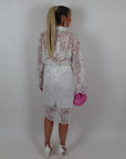 Gonna Longuette in pizzo White