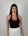 Top basic scollo America nero
