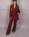 Tailleur doppiopetto gessato bordeaux