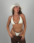 Set 3 pezzi costume e pantalone Brown