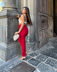 Shape Flaire Pants sigaretta bordeaux