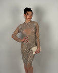 Midi dress luxury nude
