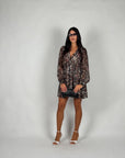 Vestito corto animalier