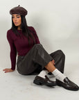 Maglia simply crop bordeaux