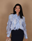 Camicia Righe e cristalli polvere
