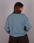 Pull mille righe azzurro