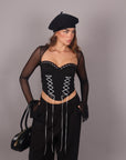 Corsetto con lacci bianchi