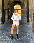 Mini shirt dress white