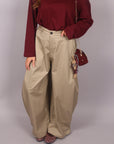 Pantalone balloon beige