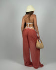 Set 3 pezzi costume e pantalone quadri red