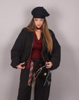 Bomber nero con zip