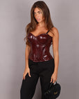 Corsetto pitonato bordeaux