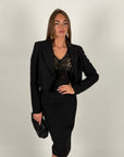 Giacca Crop Rosy nera