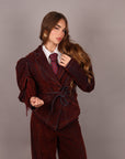 Giacca in velluto bordeaux