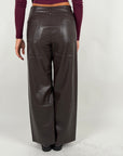 Pantalone in pelle brown