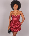 Mini dress bonton bordeaux