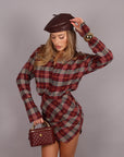 Mini dress Scozia bordeaux
