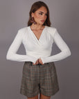 Maglia in lycra incrocio bianca