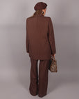 Tailleur doppiopetto gessato Brown