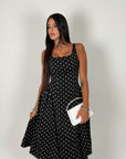 Dress bonton pois nero