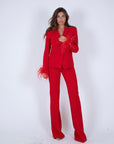 Pantalone a zampa the queen rosso