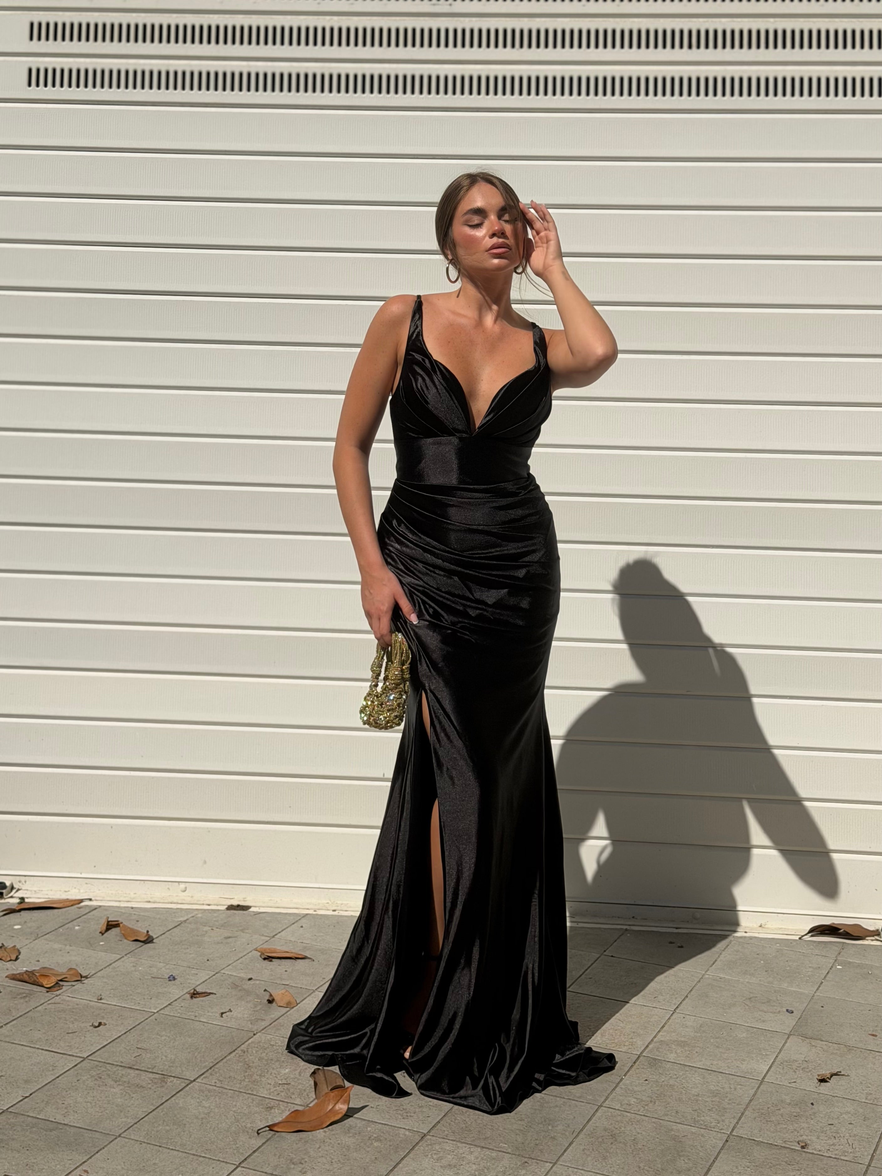 Dress elegant in raso nero
