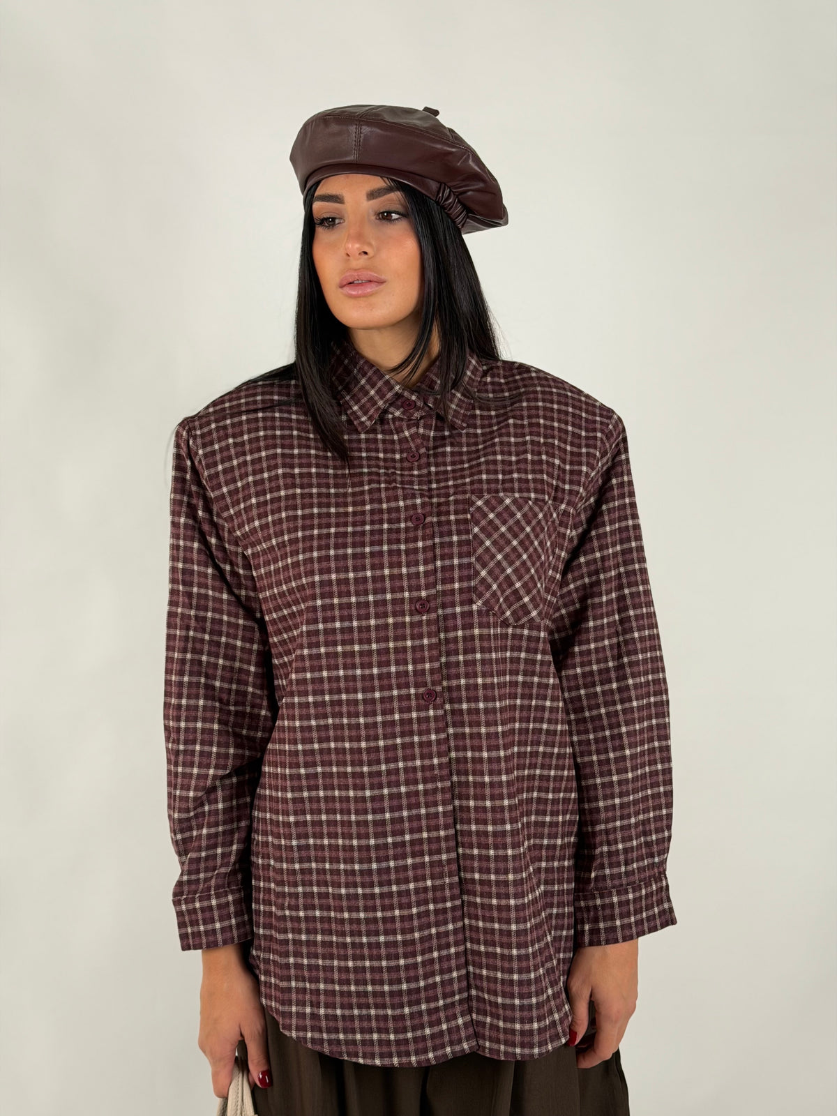 Camicia Scozia viola