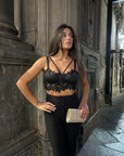 Bralette in pizzo nera