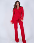 Pantalone a zampa the queen rosso